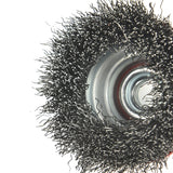 Aain 4PCS 3 Inch Carbon Steel Crimped Wire Wheel Cup Brush Set for Grinders, Coarse Crimped with 5/8-Inch-11 Threaded Arbor, Max RPM 12,500, Light-Duty Conditioning for Metal, Rust Removal, Abrasives
