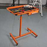 Aain Heavy Duty Adjustable Work Table Bench - 200 lbs Rolling Tool Cart Tear Down Tray with Wheel & Drawer, Hand Tools/Parts Storage Organizer, Rubber Corners, Orange