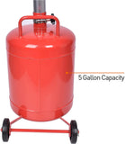 Aain 5 Gallon Oil Drain Portable Steel Oil Drain, Waste Oil Drain Tank with Wheel, Adjustable Height 32 Inch to 62 Inch