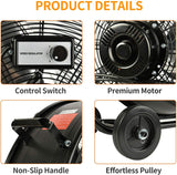Aain 24 Inch Grade High Velocity Movement Heavy Duty Drum 2 Speed Air Circulator Floor Fan, 7500 CFM-Industrial Metal Blower Fan, Commercial, Residential, and Greenhouse Use