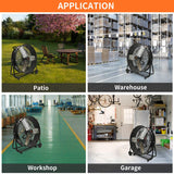 Aain 24 Inch Grade High Velocity Movement Heavy Duty Drum 2 Speed Air Circulator Floor Fan, 7500 CFM-Industrial Metal Blower Fan, Commercial, Residential, and Greenhouse Use