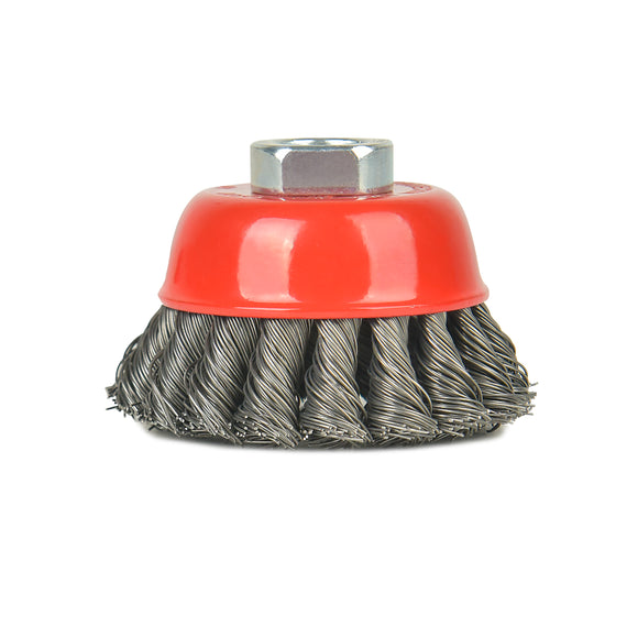 AAIN 60 Pieces - 3 Inch Twisted Knotted Wheel Cup Brush with 5/8