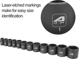 AAIN | 2 Packs | 12-Piece 3/8 Inch Drive Shallow Impact Socket Set, Cr-V Steel, 6-Point | SAE 5/16" To 1"