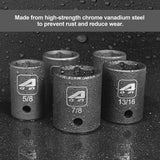 AAIN | 2 Packs | 12-Piece 3/8 Inch Drive Shallow Impact Socket Set, Cr-V Steel, 6-Point | SAE 5/16" To 1"