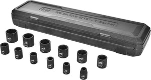 AAIN | 2 Packs | 12-Piece 3/8 Inch Drive Shallow Impact Socket Set, Cr-V Steel, 6-Point | SAE 5/16" To 1"