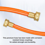 AAIN Durable Hybrid Garden Hose 50ft, Anti-Kink 1/2" Water Hose Reel with Solid Brass Fittings, Flexible -140 PSI, Perfect for Plant Watering & Car Cleaning