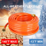 AAIN Durable Hybrid Garden Hose 50ft, Anti-Kink 1/2" Water Hose Reel with Solid Brass Fittings, Flexible -140 PSI, Perfect for Plant Watering & Car Cleaning