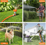 AAIN Durable Hybrid Garden Hose 50ft, Anti-Kink 1/2" Water Hose Reel with Solid Brass Fittings, Flexible -140 PSI, Perfect for Plant Watering & Car Cleaning