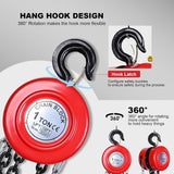 AAIN Chain Hoist ton, Manual Chain Hoist Accurate and Safe Operation, high-Quality Alloy Steel, feet Chain Length, Suitable for Industrial use, Chain, Chain Link, Electric Chain Hoist. (1T3M/10FT)
