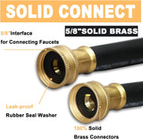 Aain 100FT 5/8 Heavy Duty Flexible Durable Rubber Garden Hose with Brass Fittings Kink Free Leakproof for Gardening Agriculture Car Washing Black
