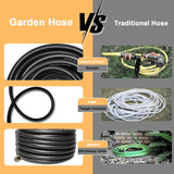 Aain 100FT 5/8 Heavy Duty Flexible Durable Rubber Garden Hose with Brass Fittings Kink Free Leakproof for Gardening Agriculture Car Washing Black