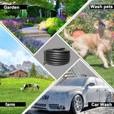 Aain 100FT 5/8 Heavy Duty Flexible Durable Rubber Garden Hose with Brass Fittings Kink Free Leakproof for Gardening Agriculture Car Washing Black