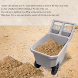Aain Wheel Barrel, 2 Wheel Wheelbarrow. 300 LB Yard Cart with 9 in Maintenance-Free Solid Wheels, Trash Cart with Wheels, Push/Pull Design, Grey