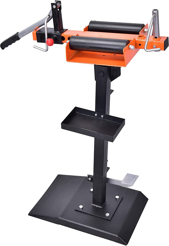 Aain Portable Manual Tire Spreader Tool, Motorcycle Tire Changer with Attached Tool Tray, Tilting Swivel