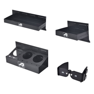 Aain 4-Pack Magnetic Tool Organizer Trays Set w/ 3 Can + 2 Wide Trays & Paper Towel Holder - Toolbox/Cabinet/Van Workshop Storage for Rolling Carts