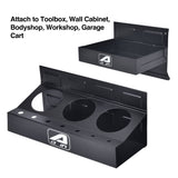 Aain 4-Pack Magnetic Tool Organizer Trays Set w/ 3 Can + 2 Wide Trays & Paper Towel Holder - Toolbox/Cabinet/Van Workshop Storage for Rolling Carts