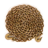 Aain 5/16" Transport Load Binder Chain, 20 ft Tie Down Chains for Trailers G80 Tow Chain for Load Tie-Down Fixed Cargo Flatbed Truck Heavy Duty Safety Chains with Clevis Grab Hooks G70-4,900 lbs WLL