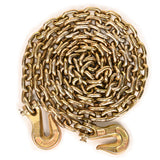 AAIN G80 Heavy Duty Transport Chain 5/16 Inch x 10 Foot, Load Binder Tow Lock Chains with G70 Clevis Grab Hooks, 4,900 lbs Safe Working Load for Loading Tie Down Fixed Cargo Flatbed Truck Trailer
