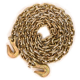 AAIN G80 Heavy Duty Transport Chain 5/16 Inch x 10 Foot, Load Binder Tow Lock Chains with G70 Clevis Grab Hooks, 4,900 lbs Safe Working Load for Loading Tie Down Fixed Cargo Flatbed Truck Trailer