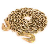 AAIN G80 Heavy Duty Transport Chain 5/16 Inch x 10 Foot, Load Binder Tow Lock Chains with G70 Clevis Grab Hooks, 4,900 lbs Safe Working Load for Loading Tie Down Fixed Cargo Flatbed Truck Trailer