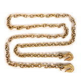 AAIN G80 Heavy Duty Transport Chain 5/16 Inch x 10 Foot, Load Binder Tow Lock Chains with G70 Clevis Grab Hooks, 4,900 lbs Safe Working Load for Loading Tie Down Fixed Cargo Flatbed Truck Trailer