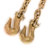 AAIN G80 Heavy Duty Transport Chain 5/16 Inch x 10 Foot, Load Binder Tow Lock Chains with G70 Clevis Grab Hooks, 4,900 lbs Safe Working Load for Loading Tie Down Fixed Cargo Flatbed Truck Trailer
