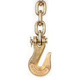 AAIN G80 Heavy Duty Transport Chain 5/16 Inch x 10 Foot, Load Binder Tow Lock Chains with G70 Clevis Grab Hooks, 4,900 lbs Safe Working Load for Loading Tie Down Fixed Cargo Flatbed Truck Trailer