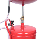 Aain 20-Gallon Air Operated Waste Oil Drain Tank with Wheels, Portable Industrial Fluid Drainage System - Adjustable Funnel Height for Auto Shops, Farm Equipment & Garage Use (Red)