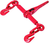 Heavy Duty Ratchet Lever Chain Load Binder - 1/2 Inch x 5/8 Inch Load Binders w/Grab Hooks 13,000 Pounds Working Load Limit for Tractor and Chains, 4 Pack