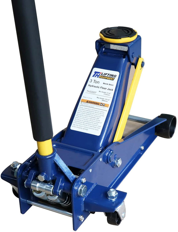 3 Ton Heavy Duty Floor Jack, Ultra Low Profile Car Jack Stand Steel Hydraulic Service Jack with Rapid Pump Quick Lift (Fits SUVs and Extended Height Trucks Jacks)