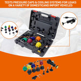 ET105V 16 PCS Universal Radiator Pressure Tester, Vacuum Type Cooling System Kit for Universal Vehicles,Made in Taiwan