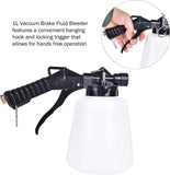 Aain 1-Liter Vacuum Brake Fluid Bleeder - Brake Bleeder kit - Hanging Hook and Locking Trigger Allows for Hands Free Operation