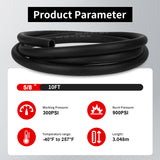 Aain 5/8" Heater Hose – EPDM Rubber Coolant Hose, 300 PSI & Heat Resistant (-40°F to 257°F), 10FT for Radiator, Engine & Heating Systems