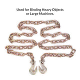Aain Transport Binder Chain for Tie Down, Chain with Grade 70, Working Load Limit Clevis Grab Hooks Logging for Transporting Towing,2 Pack (2, 3/8" x 10FT)