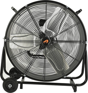 Aain 24 Inch Grade High Velocity Movement Heavy Duty Drum 2 Speed Air Circulator Floor Fan, 7500 CFM-Industrial Metal Blower Fan, Commercial, Residential, and Greenhouse Use