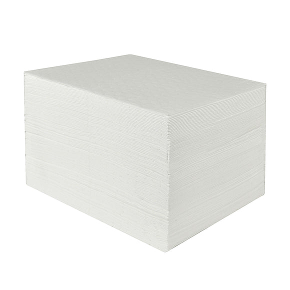 Aain 100 Pcs Oil Absorbent Pads, 15x20 in White Heavy Weight Oil-Only Absorbent Pad, Used for Oil Spill Cleaning in Garage Workshop, Reusable, Washable, Durable