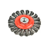 Aain 4 Pack Steel Wire Wheel Brush Knotted Wire Brush 4 inch for Cleaning Rust, Stripping and Abrasive, for Drill Attachment