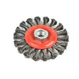Aain 2 Pack Steel Wire Wheel Brush Knotted Wire Brush 4 inch for Cleaning Rust, Stripping and Abrasive, for Drill Attachment