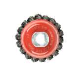 AAIN 10 Pieces - 3 Inch Twisted Knotted Wheel Cup Brush with 5/8"-11 Threaded Arbor for Angle Grinder, Max RPM 12,500, Heavy-Duty Conditioning for Metal - 0.020in Carbon Steel for Rust Removal, Abrasives