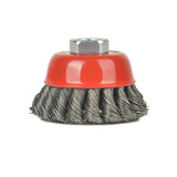 AAIN 10 Pieces - 3 Inch Twisted Knotted Wheel Cup Brush with 5/8"-11 Threaded Arbor for Angle Grinder, Max RPM 12,500, Heavy-Duty Conditioning for Metal - 0.020in Carbon Steel for Rust Removal, Abrasives