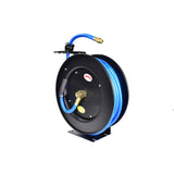 Aain Retractable Air Hose Reel With 3/8" Inch x 50' Ft, Heavy Duty Steel Hose Reels, Auto Rewind Pneumatic,Industrial Grade Rubber Hose Wall Mount