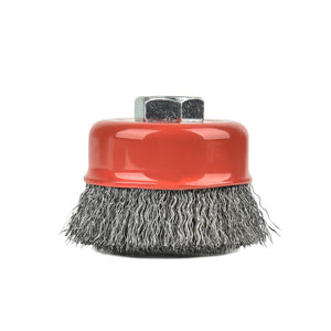 Aain 60 piece  3 Inch Carbon Steel Crimped Wire Wheel Cup Brush Set for Grinders, Coarse Crimped with 5/8-Inch-11 Threaded Arbor, Max RPM 12,500, Light-Duty Conditioning for Metal, Rust Removal, Abrasives