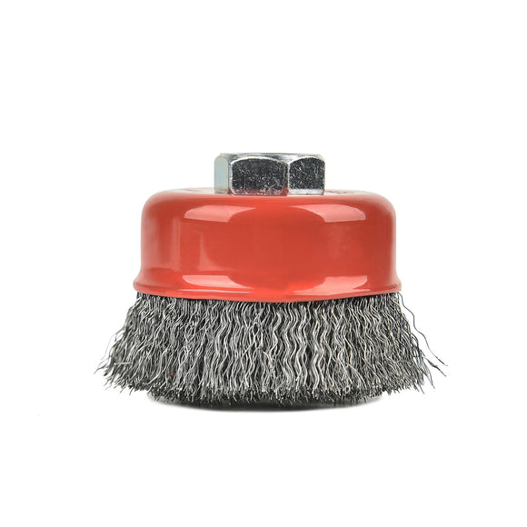 Aain 60 piece  3 Inch Carbon Steel Crimped Wire Wheel Cup Brush Set for Grinders, Coarse Crimped with 5/8-Inch-11 Threaded Arbor, Max RPM 12,500, Light-Duty Conditioning for Metal, Rust Removal, Abrasives